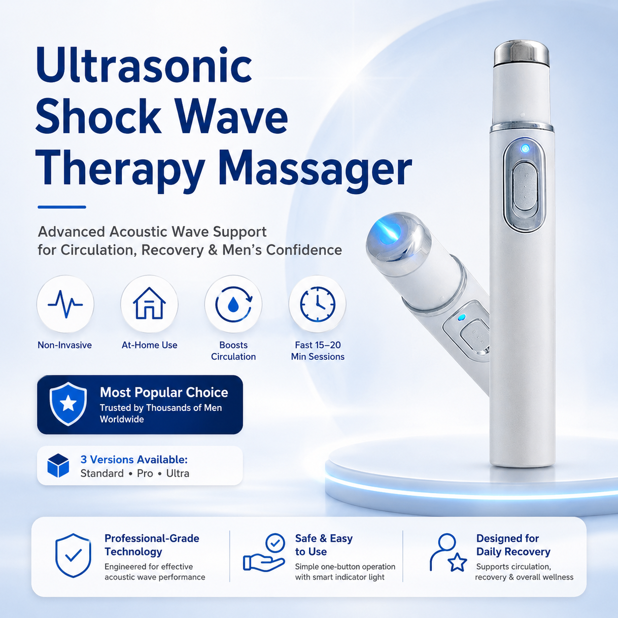 Shockwave Therapy Device ——  Restore Blood Flow • Relieve Pain • Support Men's Performance